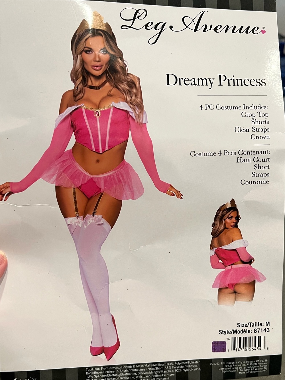 Leg Avenue Dreamy Princess Peach Costume Nintendo Mario Brothers Medium Cosplay - Picture 3 of 6